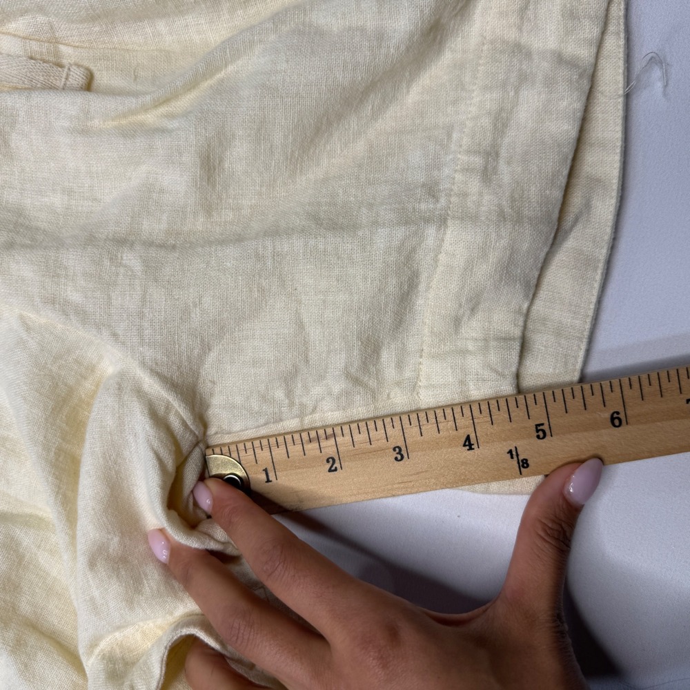 Nwt Free People Yellow Linen Blend Pleated Drawstring Shorts Relaxed Fit XS TP - Picture 5 of 8